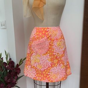 Lily Pulitzer orange pink A-line Skirt. Vintage